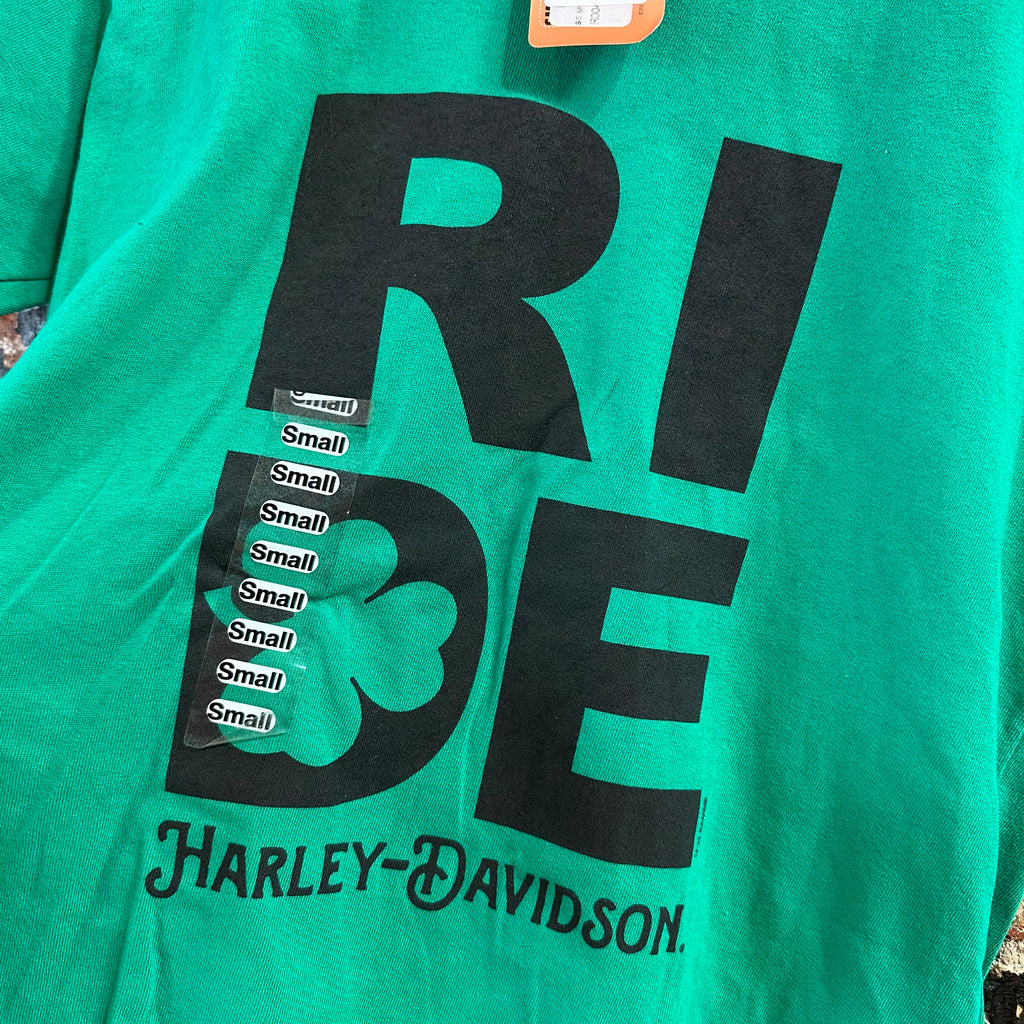 Harley Davidson Women's Small Short Sleeve Green T-Shirt V-Neck NEW