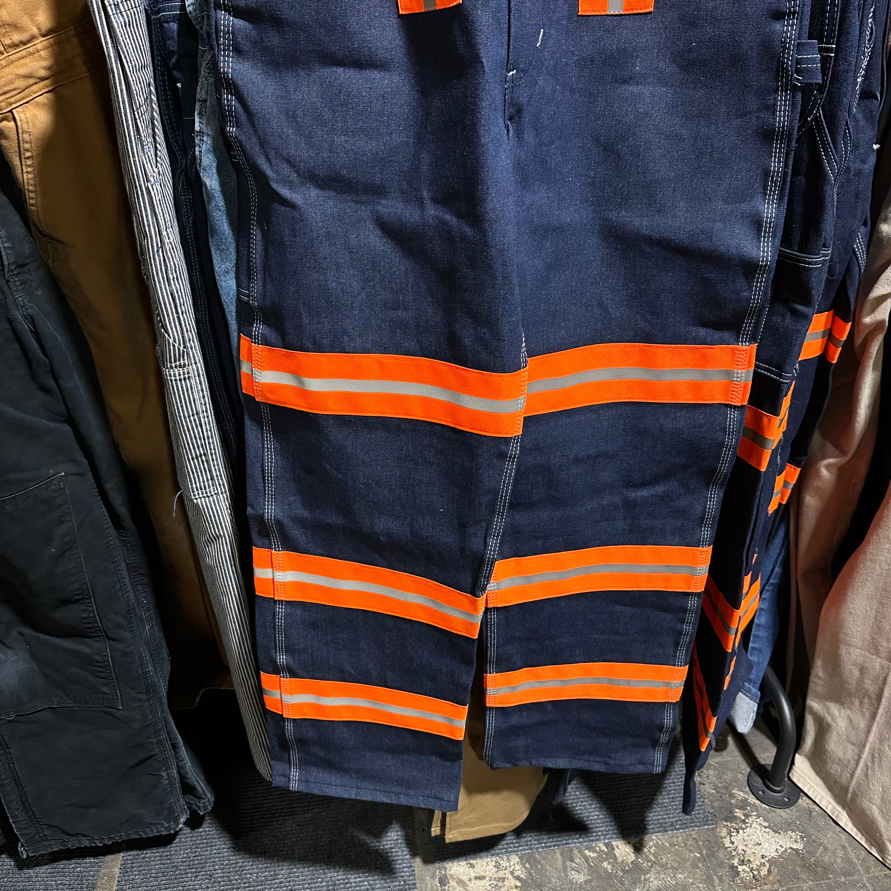 Aramark Mens 32x30 Reflective Jean Bib Overalls