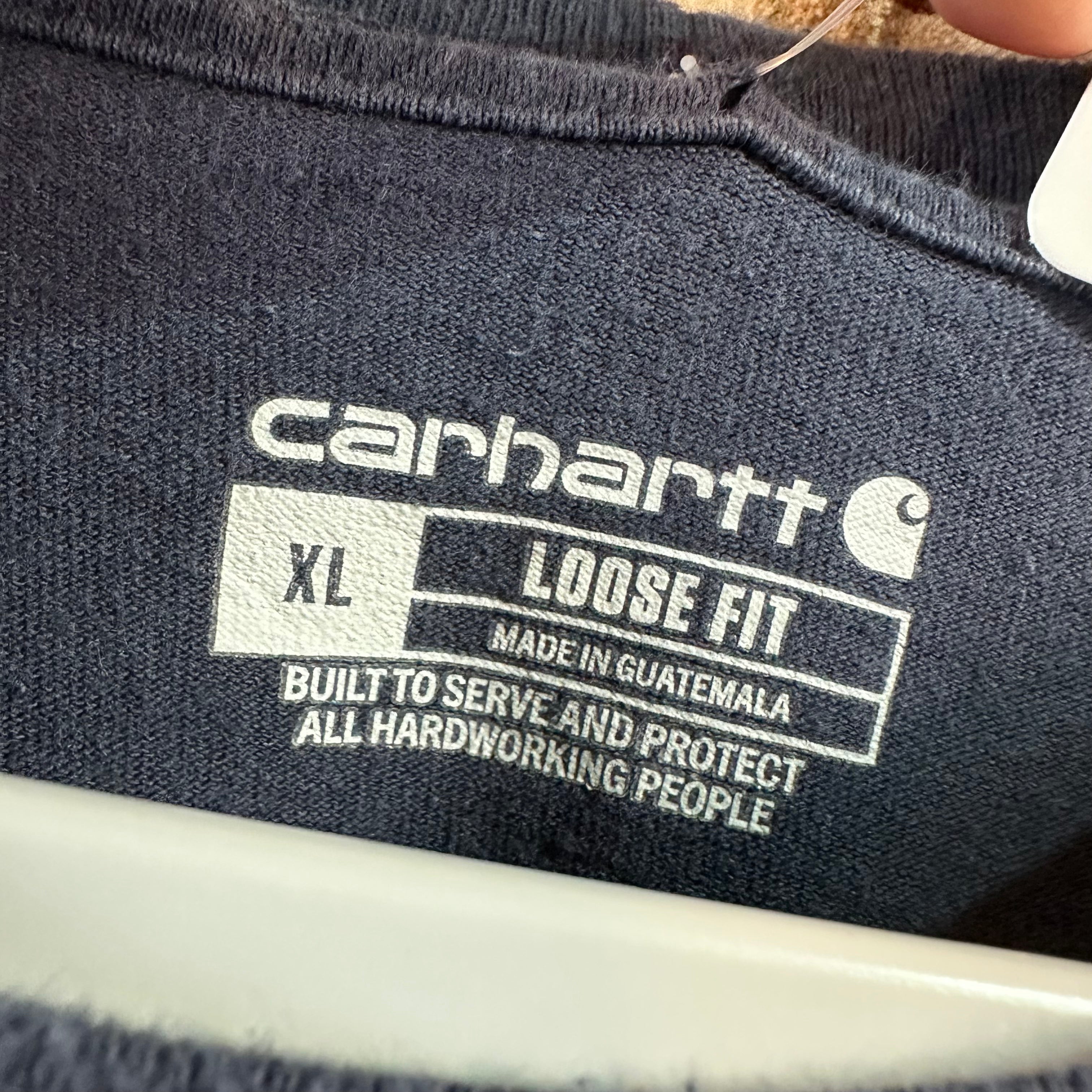 Carhartt Men's XL Loose Fit Long Sleeve T Shirt Blue Pocket T