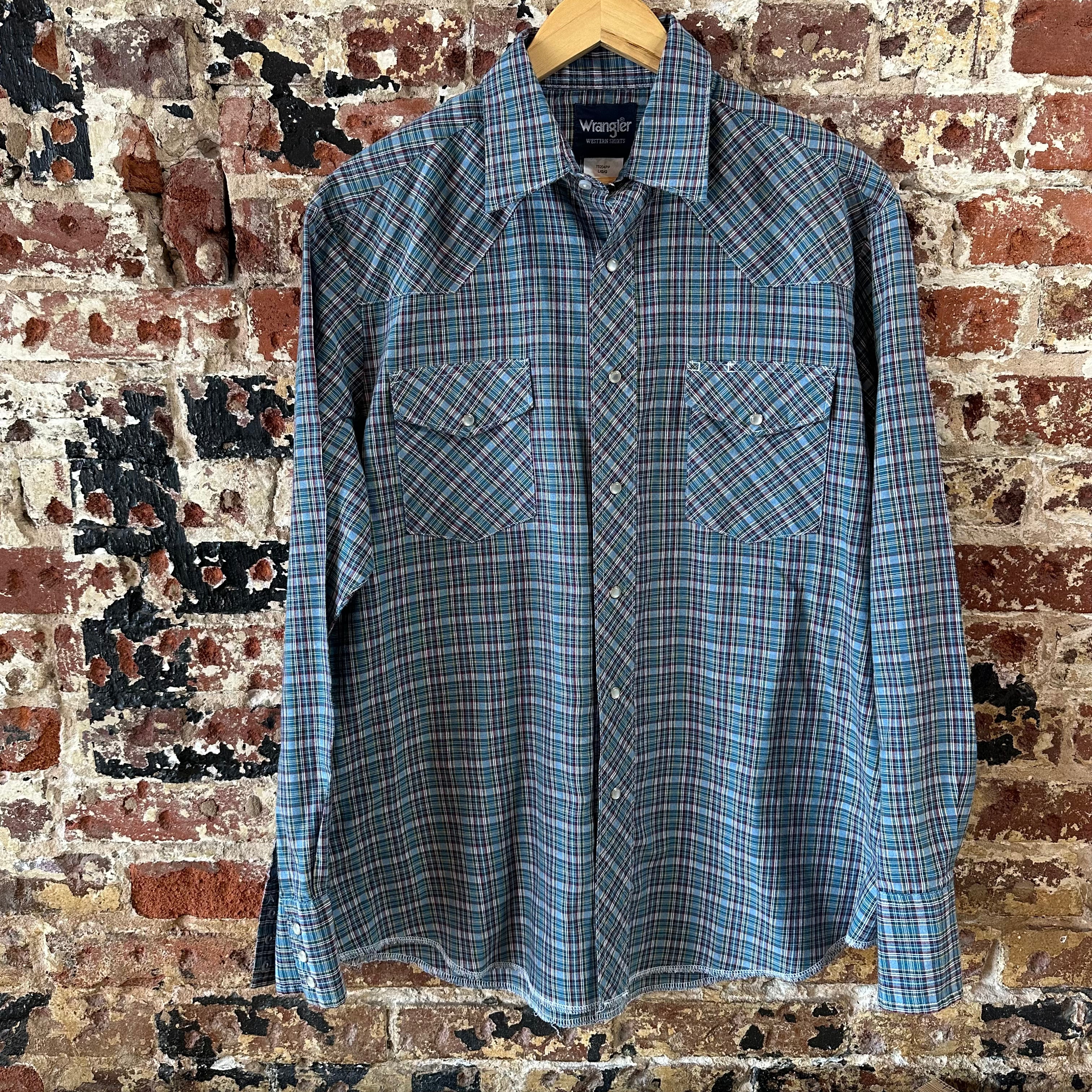 Wrangler Men's Large Plaid Western Shirt