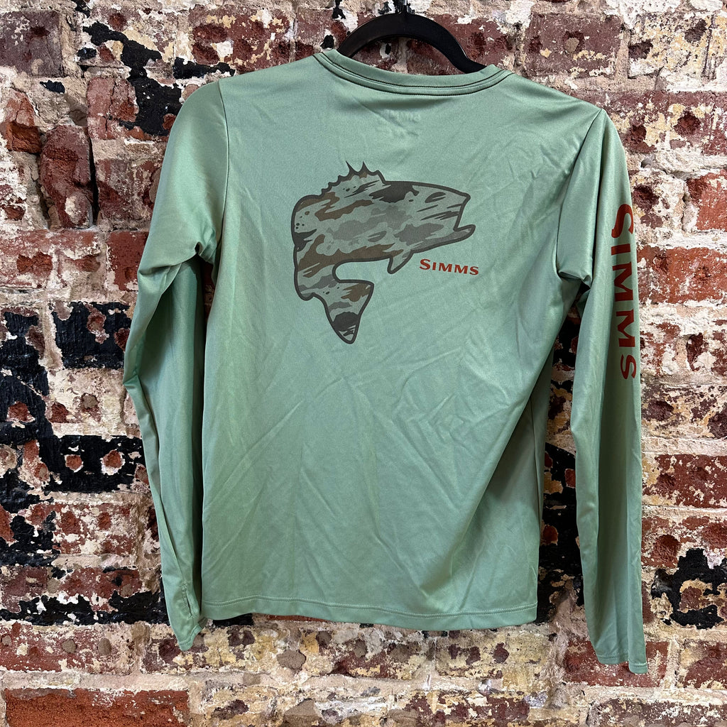 Simms Long Sleeve Boys Large Green Sun T-shirt