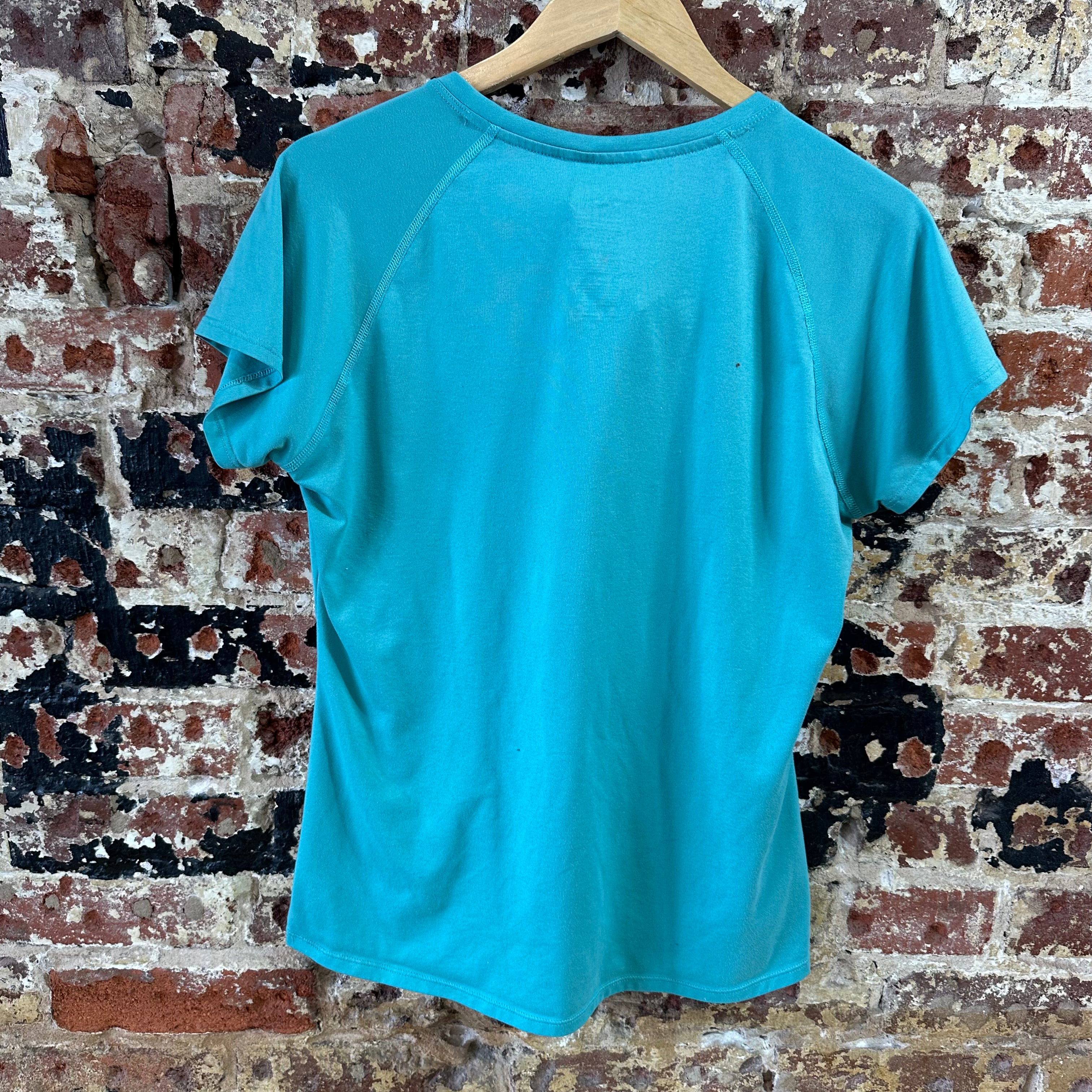 The North Face Womens Large Teal V-Neck S/S T-Shirt