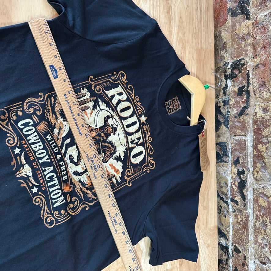 Rodeo Men's XL S/S Black T-Shirt NEW