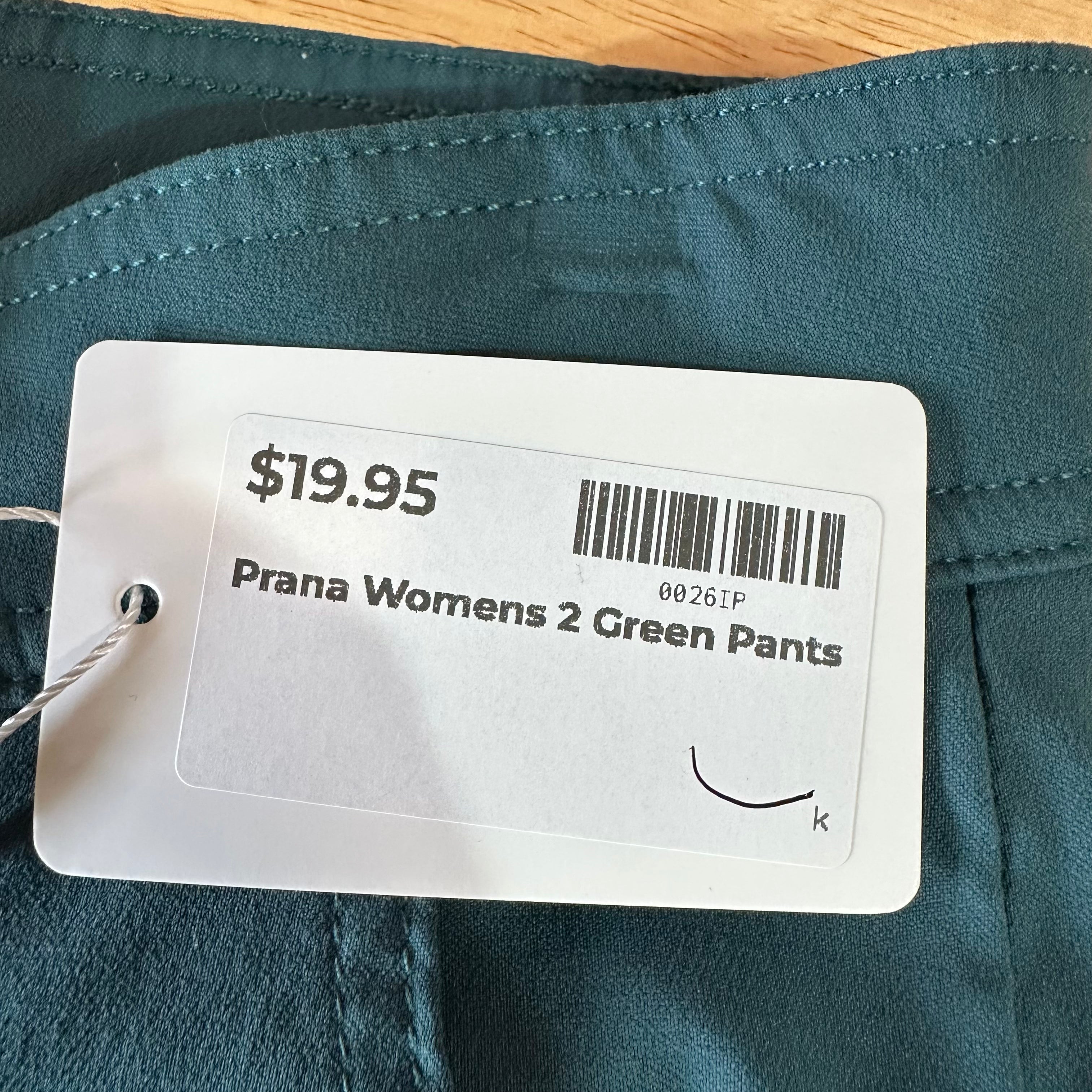 Prana Womens 2 Green Pants