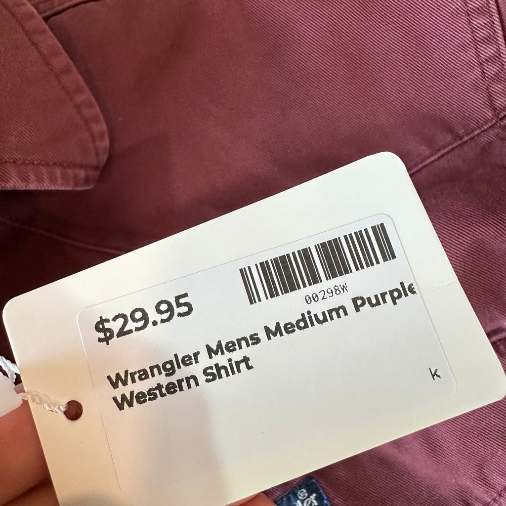 Wrangler Mens Medium Purple Western Shirt