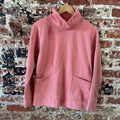 Columbia Womens Small Sweatshirt Pullover Pink Herringbone Lodge Funnel Neck