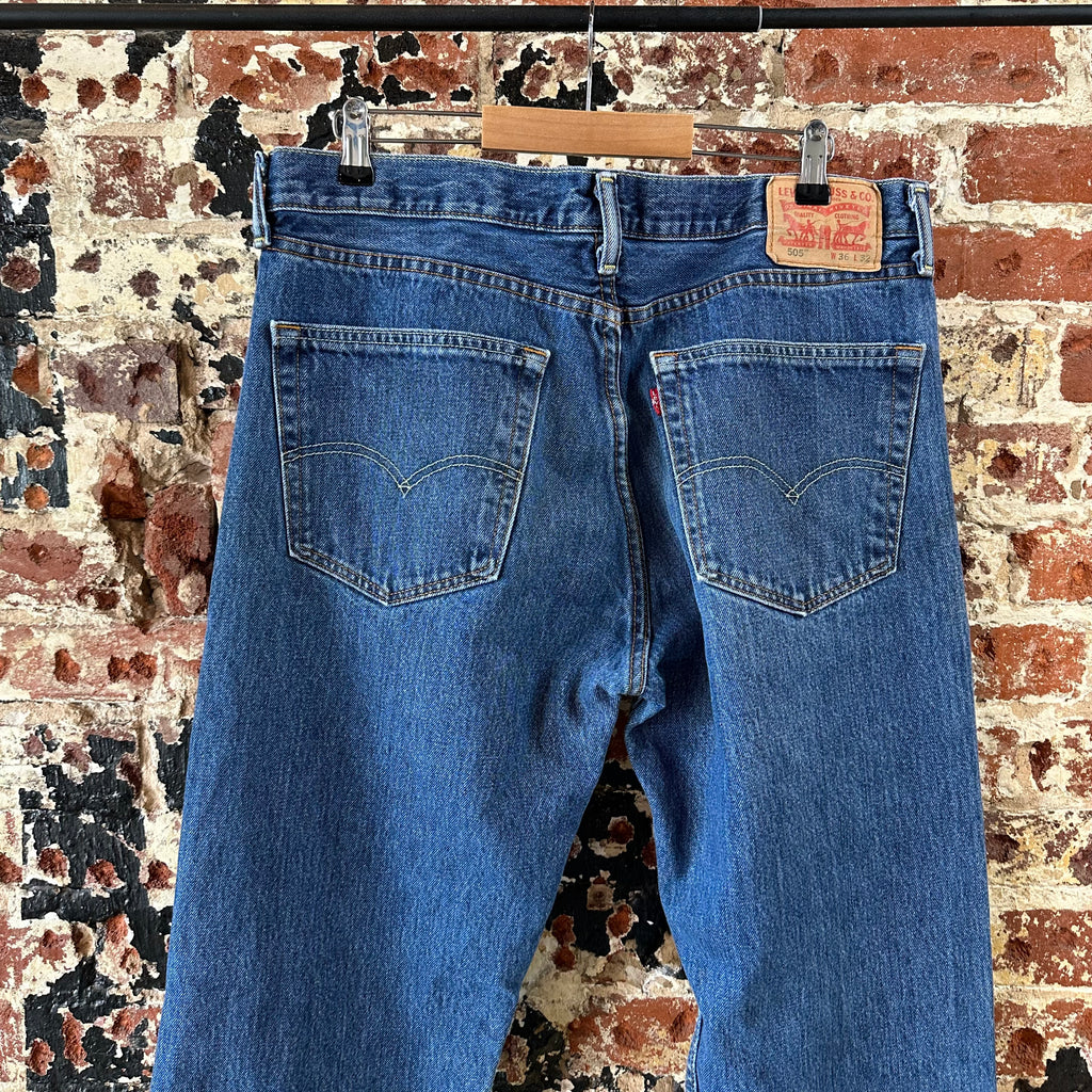Levi's 505 Mens 36x32 Blue Jeans