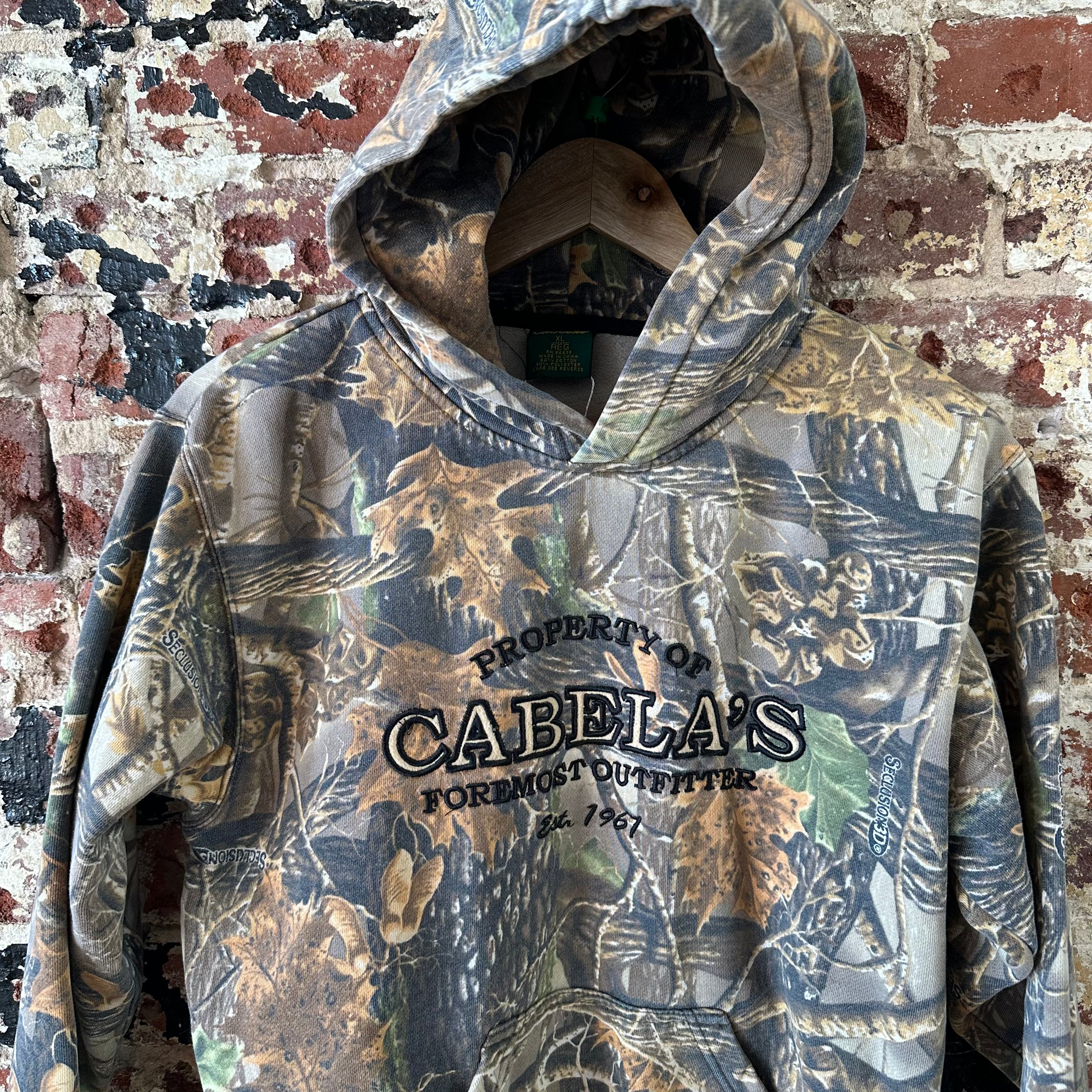 Cabelas Camo Hoodie Boys XL Seclusion 3D Hooded Sweatshirt Hunting