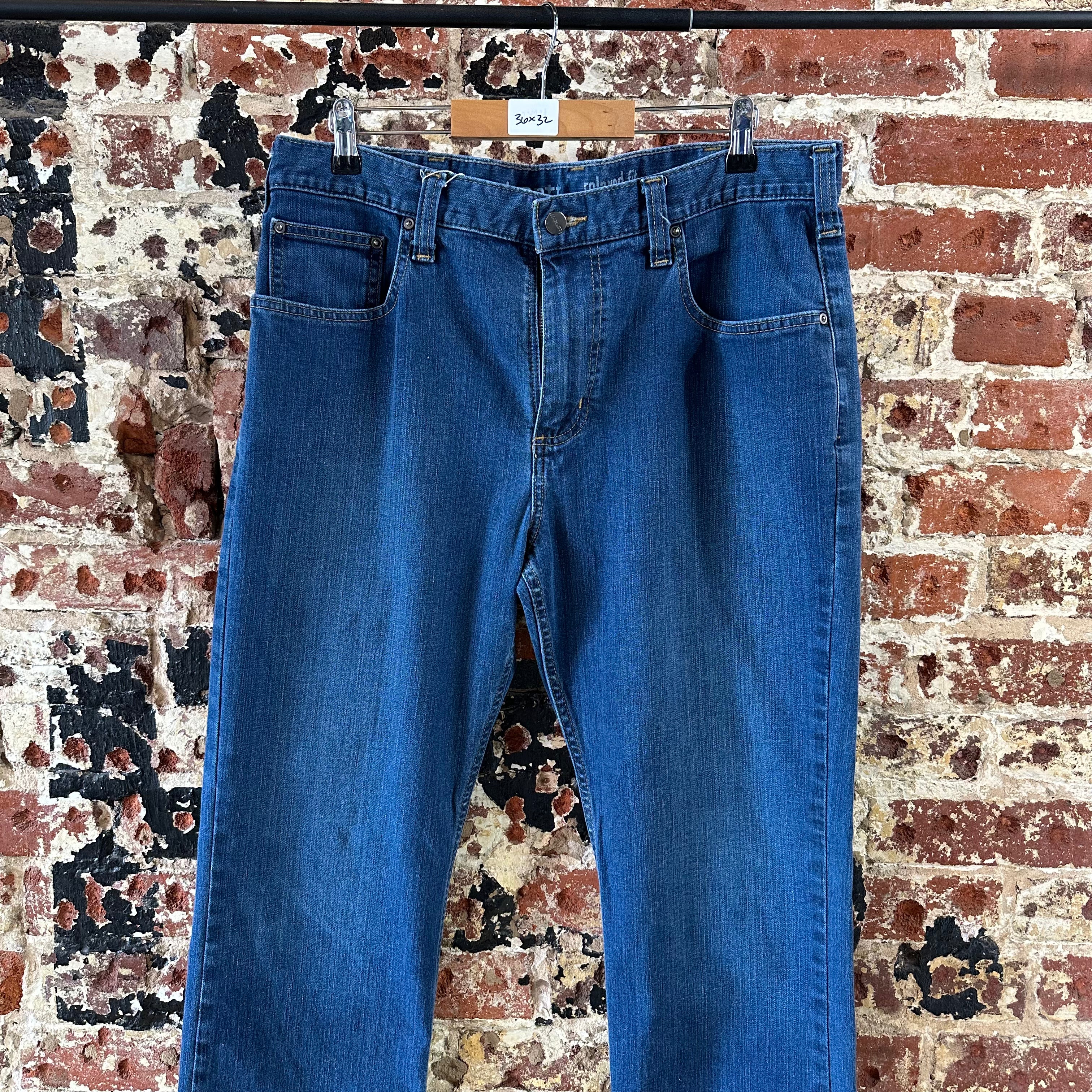 Carhartt Mens 36x32 Blue Jeans
