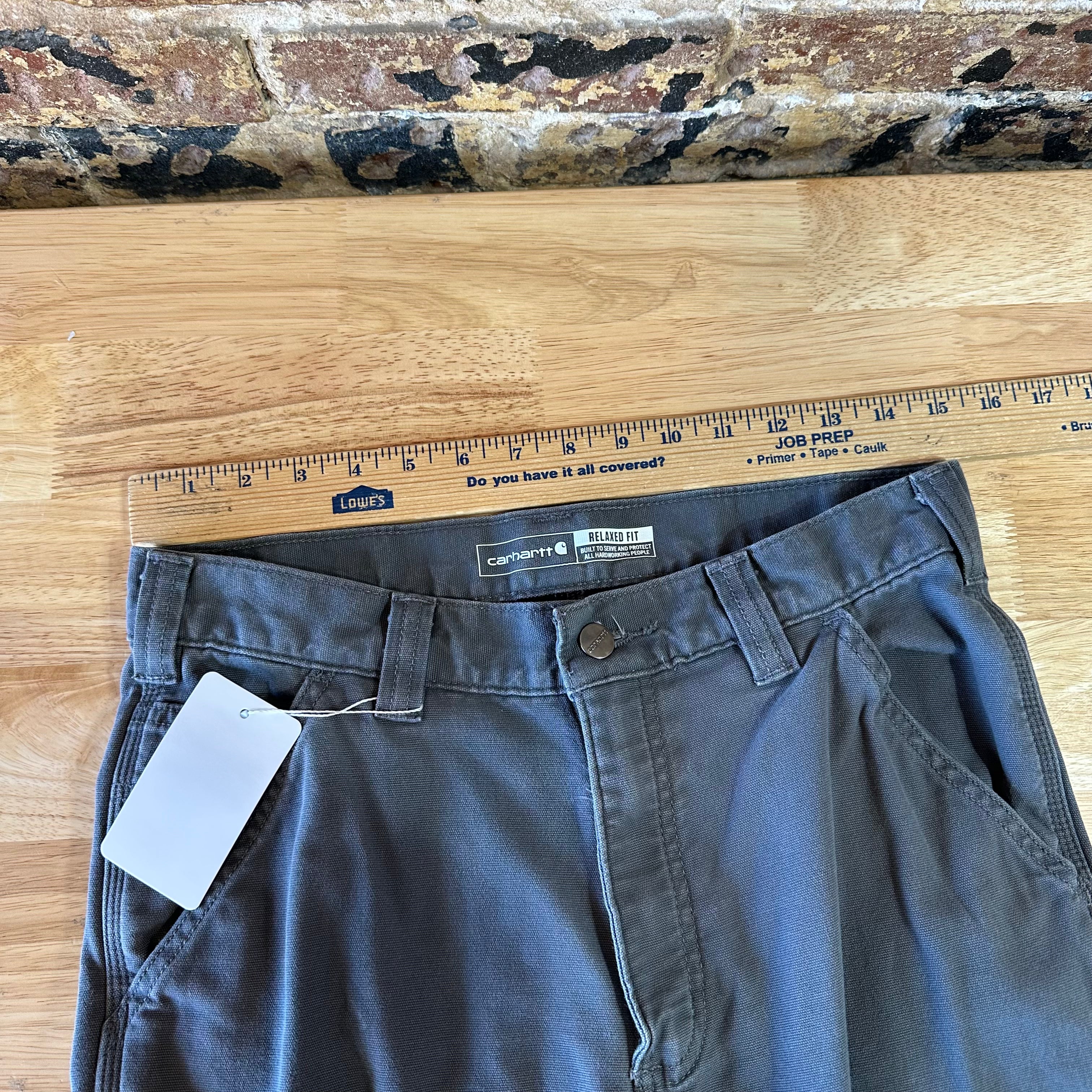 CARHARTT Men's fleece Lined Canvas Utility Pant 30x32 Gray