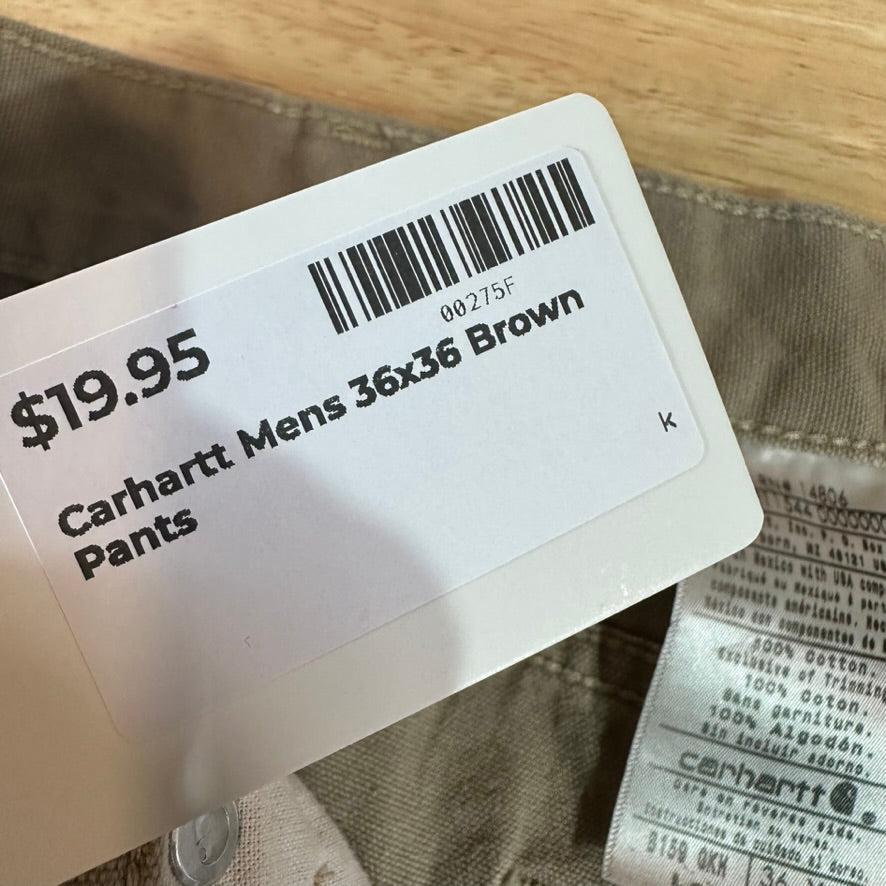 Carhartt Mens 36x36 Tan Pants