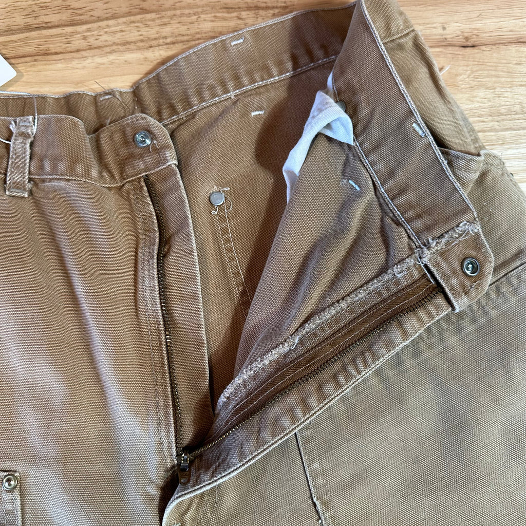 VTG Carhartt 62W Brown Mens 35x32 Double Knee Pants