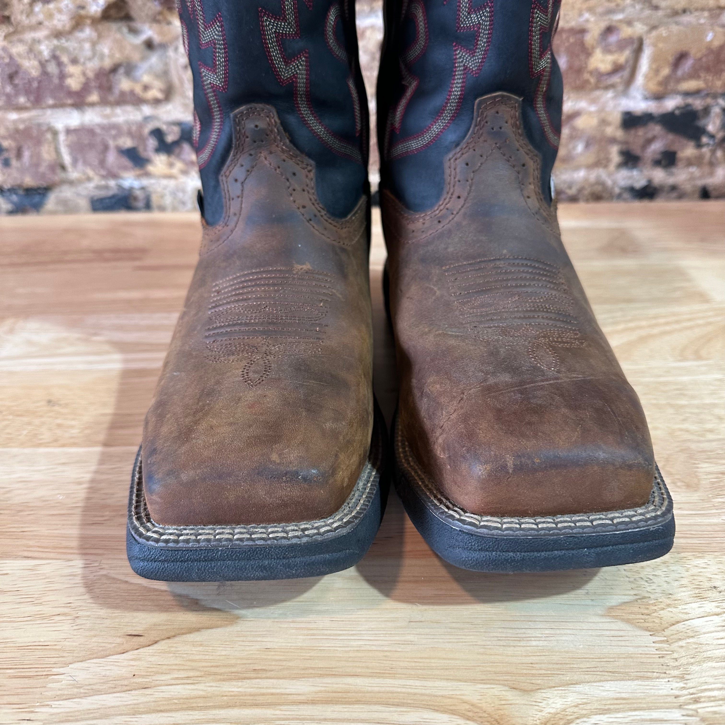 Justin WK4337 Mens Brown Black Leather Waterproof Comp Toe Work Boots Sz 10 D