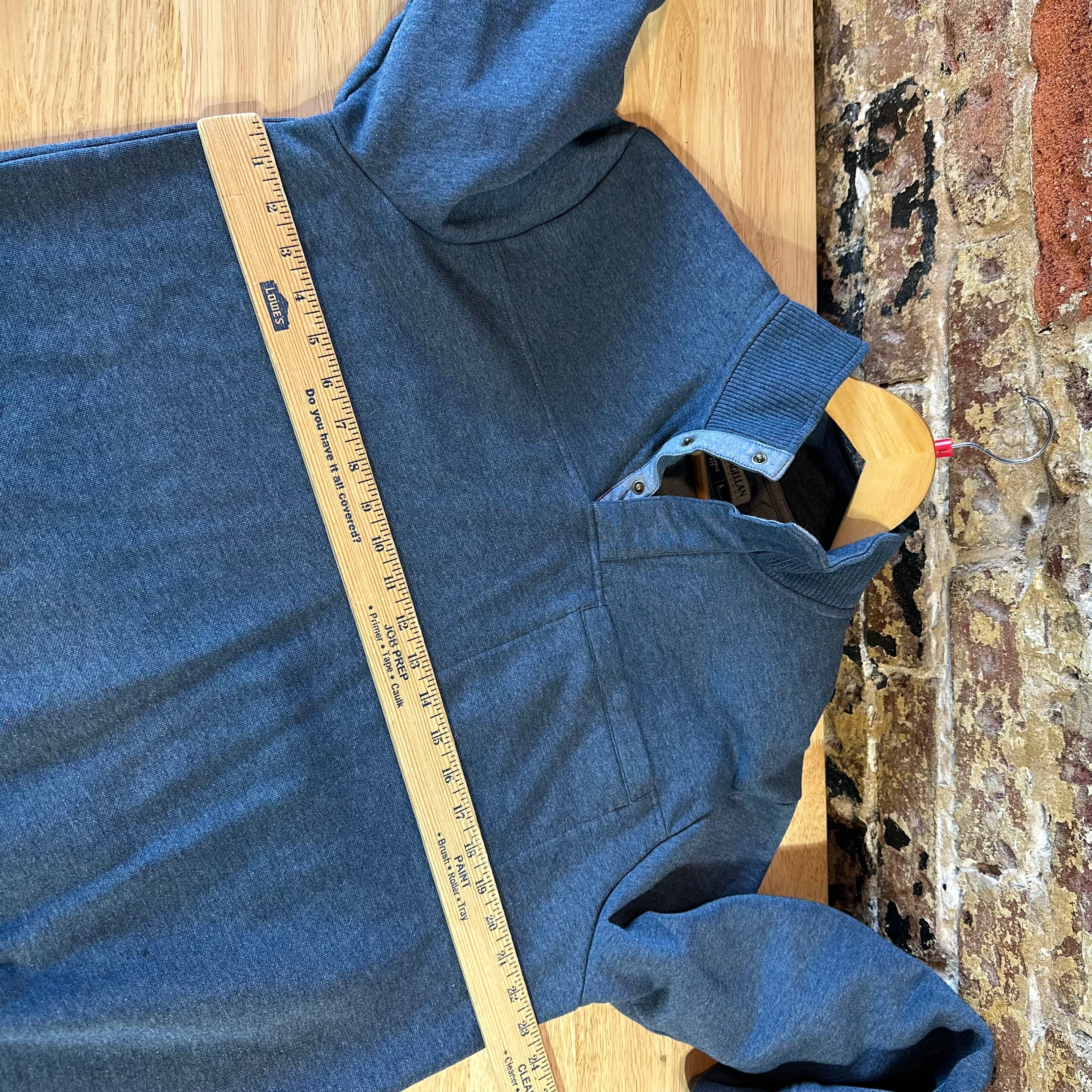 Magellan 1/4 snap Sweatshirt Pullover Blue Campfire Mens Large