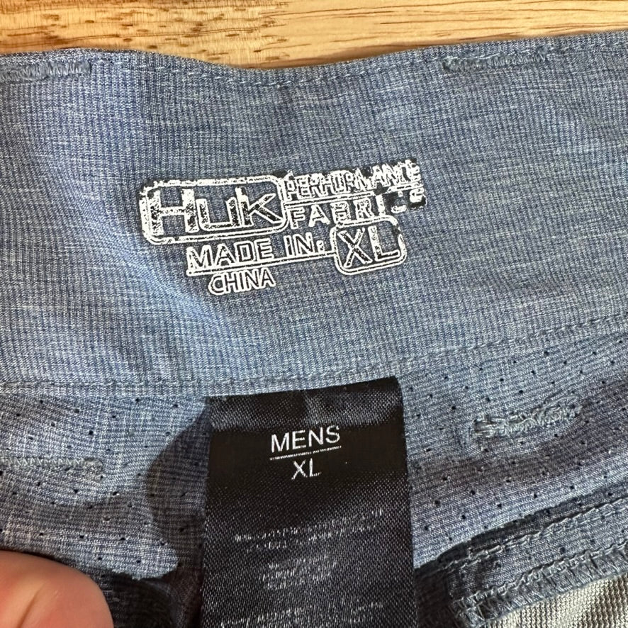 HUK Fishing Shorts Mens XL waist Blue Fishing Outdoor Hiking 8.5" inseam