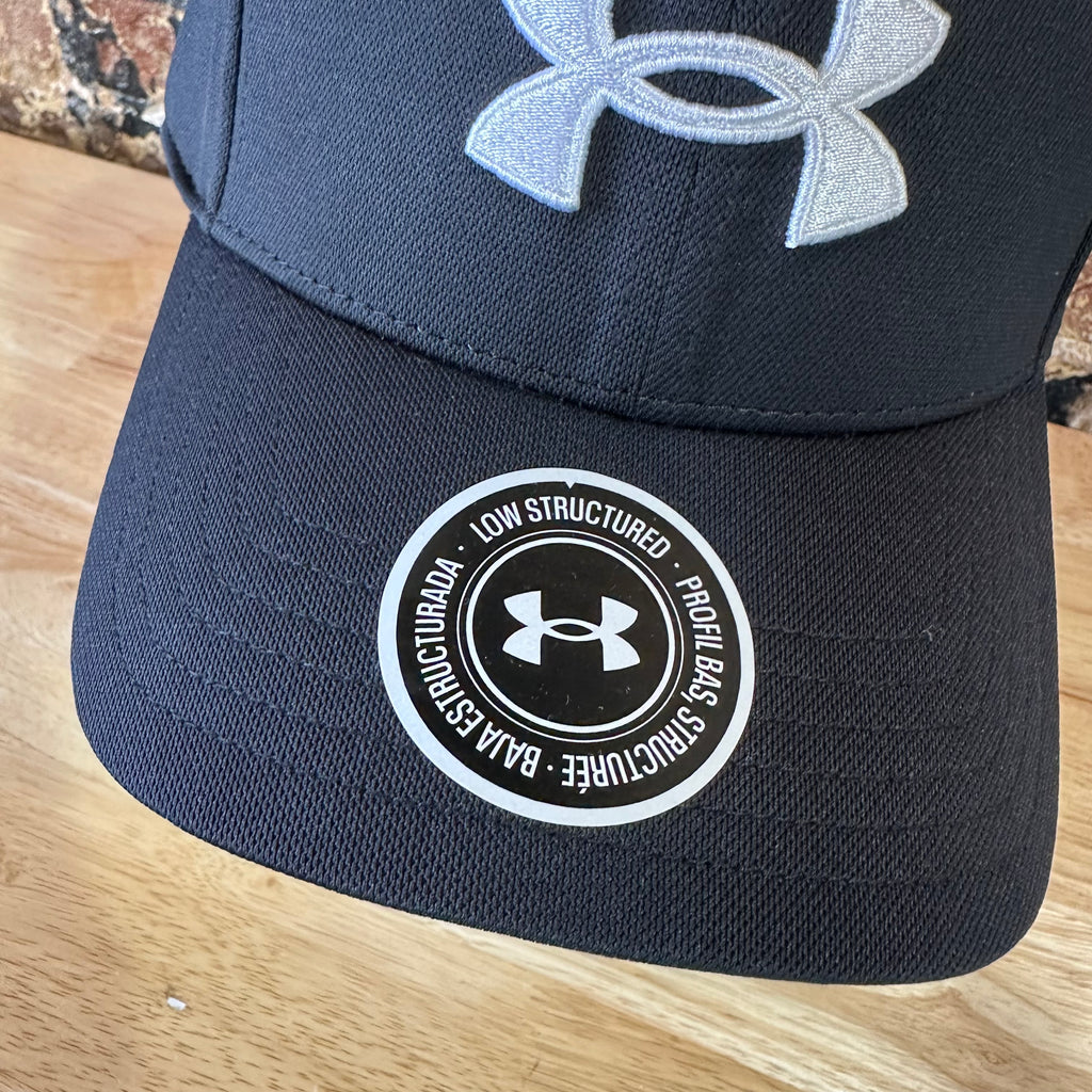 Under Armour UA Men's Black w/White logo Classic Fit L/XL Cap Hat NWT