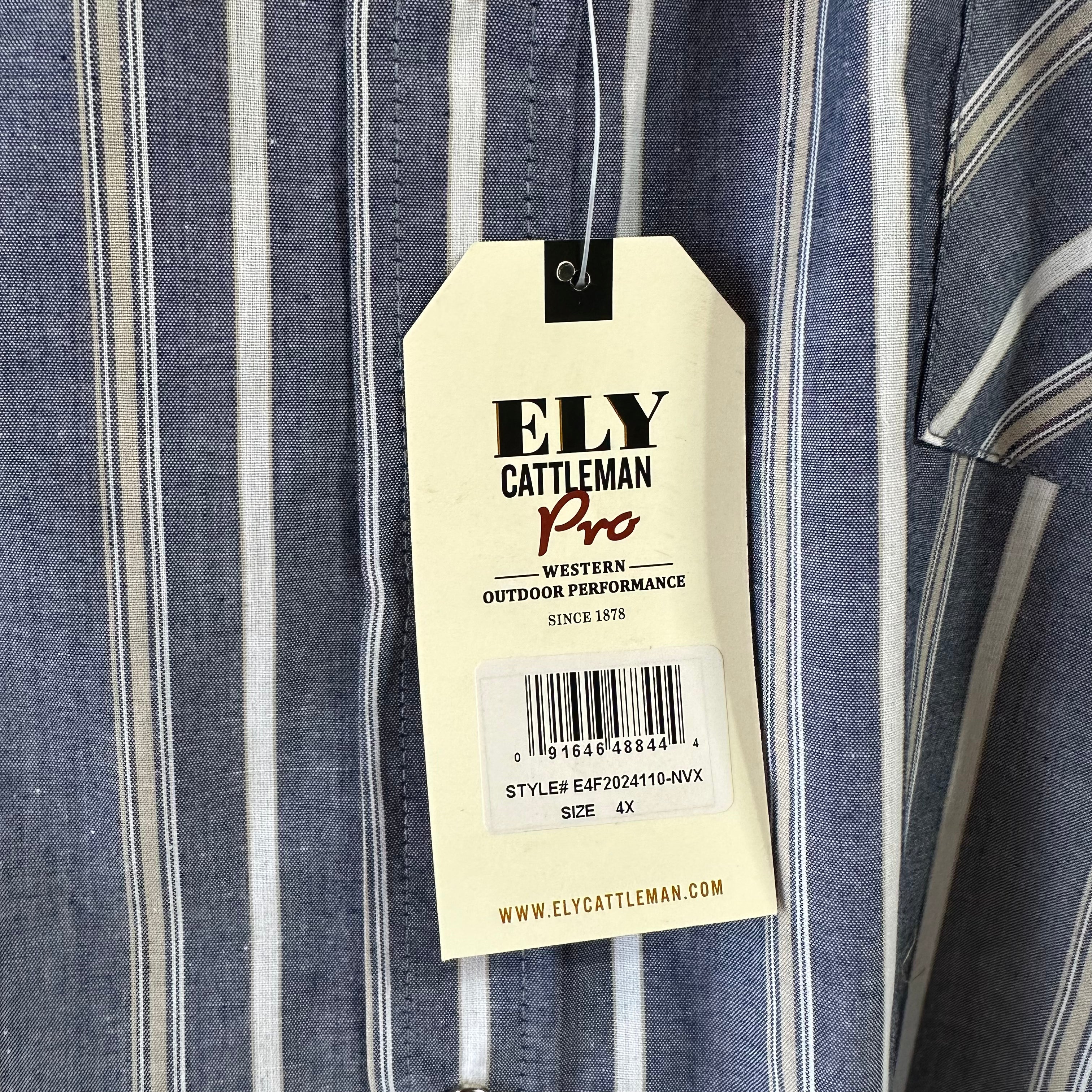 Ely Cattleman Mens 4XL Western Shirt NEW