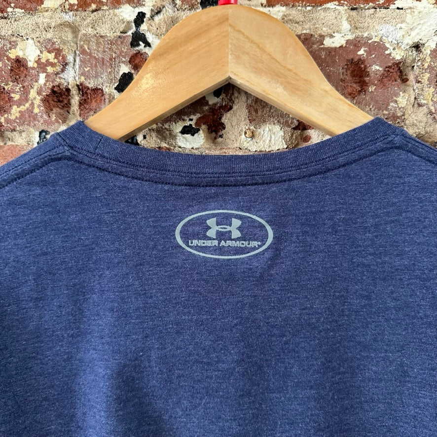 Under Armour Palm Threes Mens Large Blue T-Shirt Basketball S/S