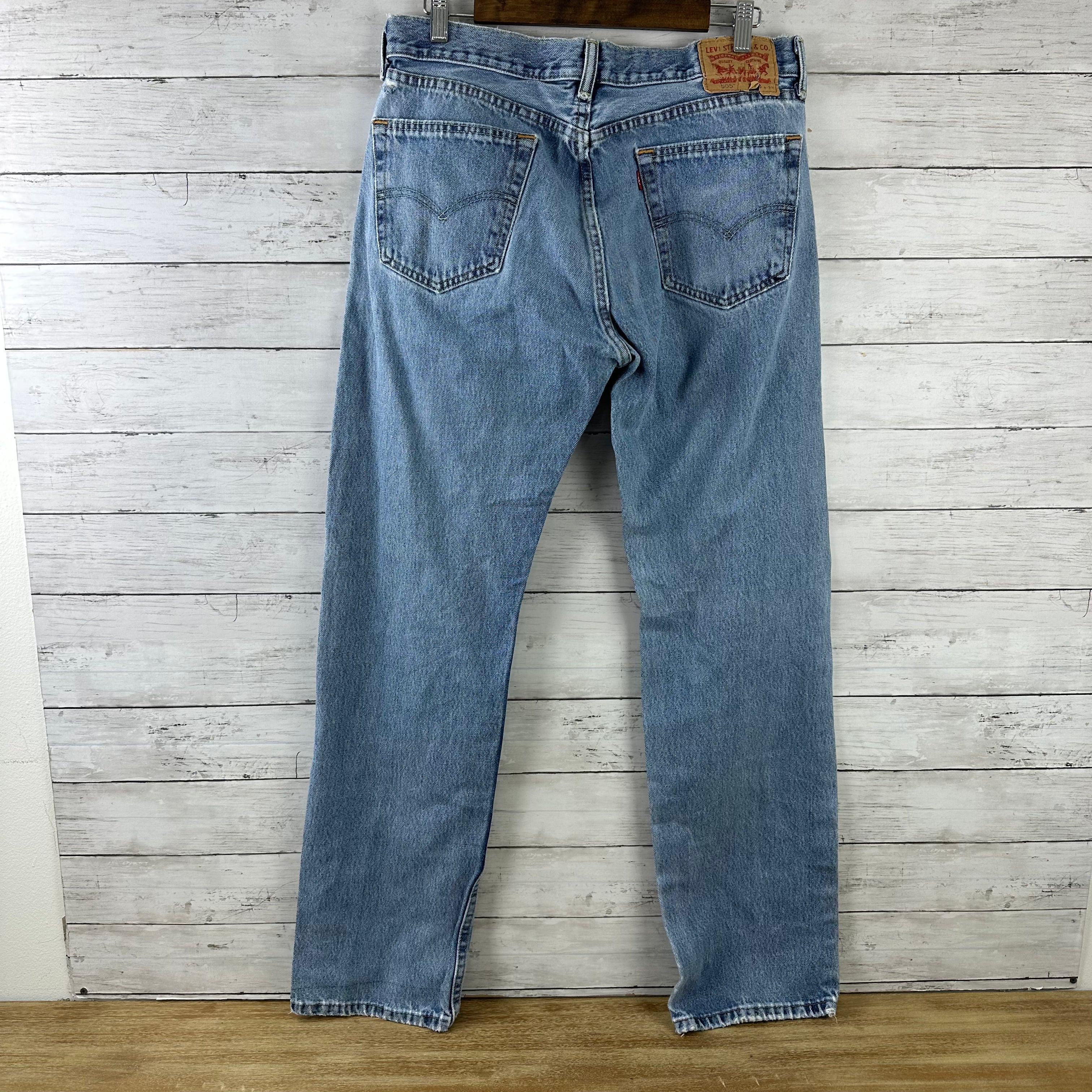 Levis 505 Jeans Mens 34x34 Regular Zip fly Blue denim Levi's