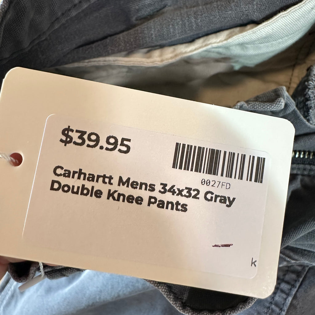 Carhartt Mens 34x32 Gray Pants