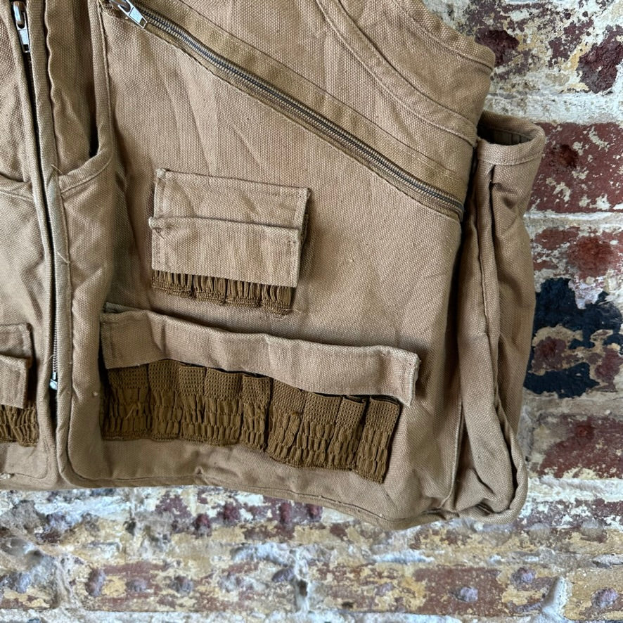 AVID Outdoor Vest Mens Large Brown Quilted Hunting Full Zip Upland