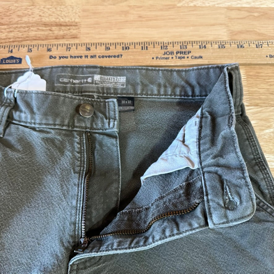 Carhartt Duck Utility Relaxed Fit Pants green rugged canvas work Mens 30x32