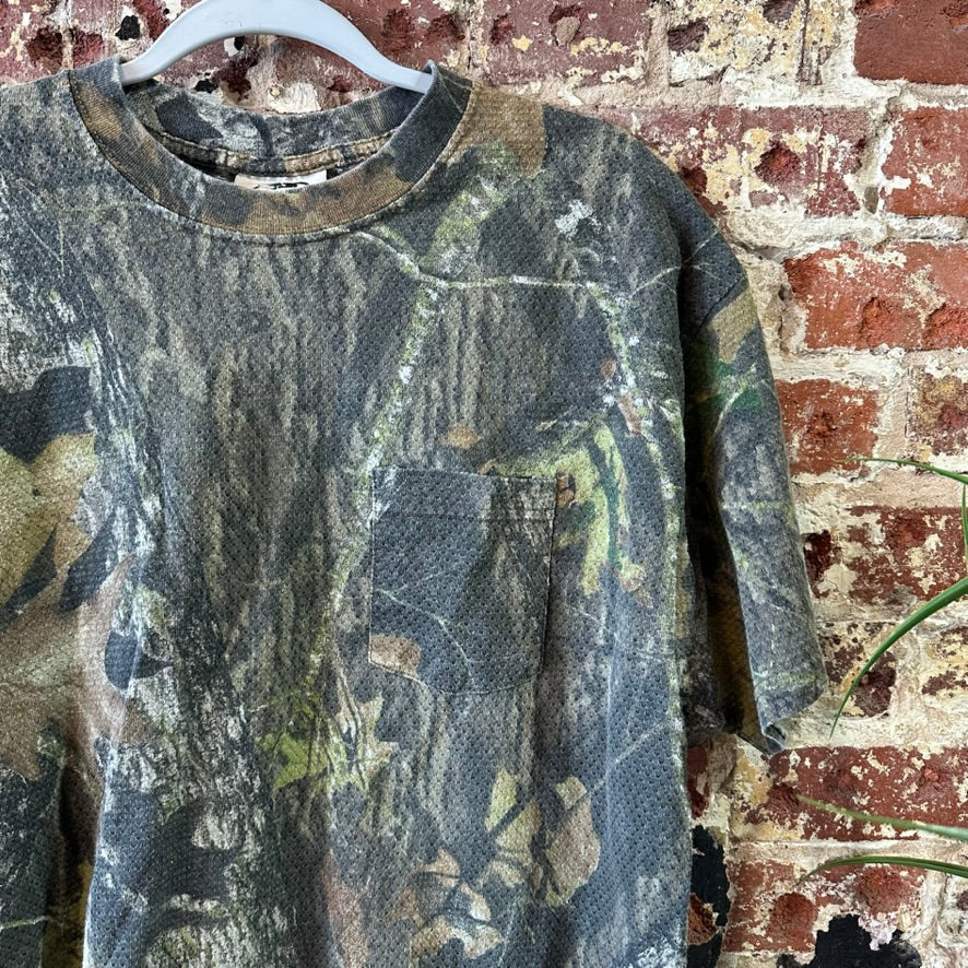 Vintage Mossy Oak Camo Mens XL T-Shirt Short sleeve pocket tee