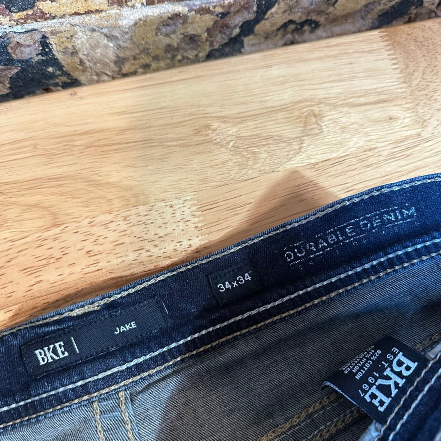 BKE Mens 34x34 Blue Jeans