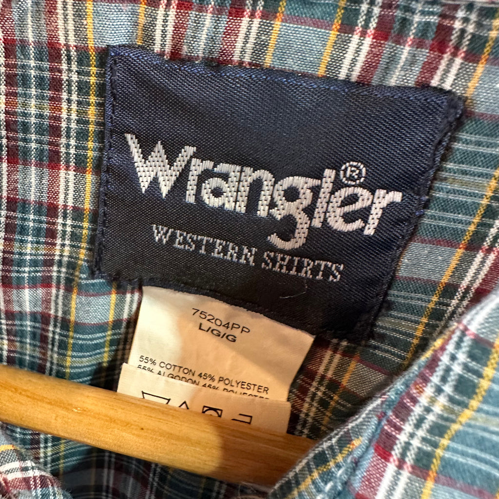 Wrangler Men's Large Plaid Western Shirt