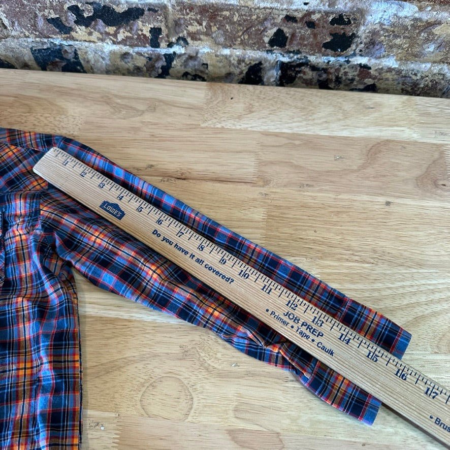 Wrangler Shirt Boys Small Button Up Youth Rodeo Cowboy Western Long Sleeve Blue