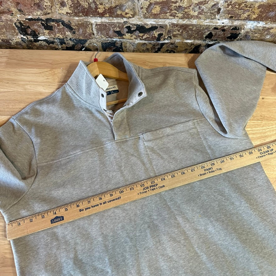 Magellan 1/4 snap Sweatshirt Pullover Tan Campfire Mens Large