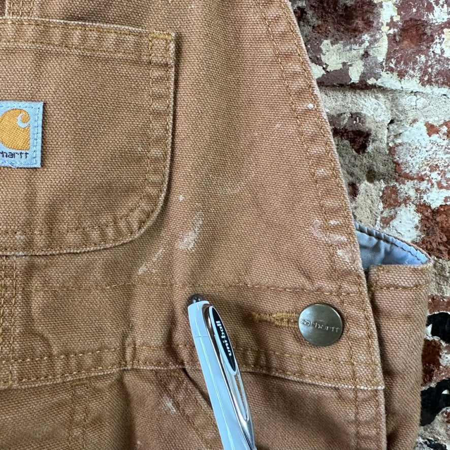 Carhartt Brown Flannel Lined Bibs Boys 3T