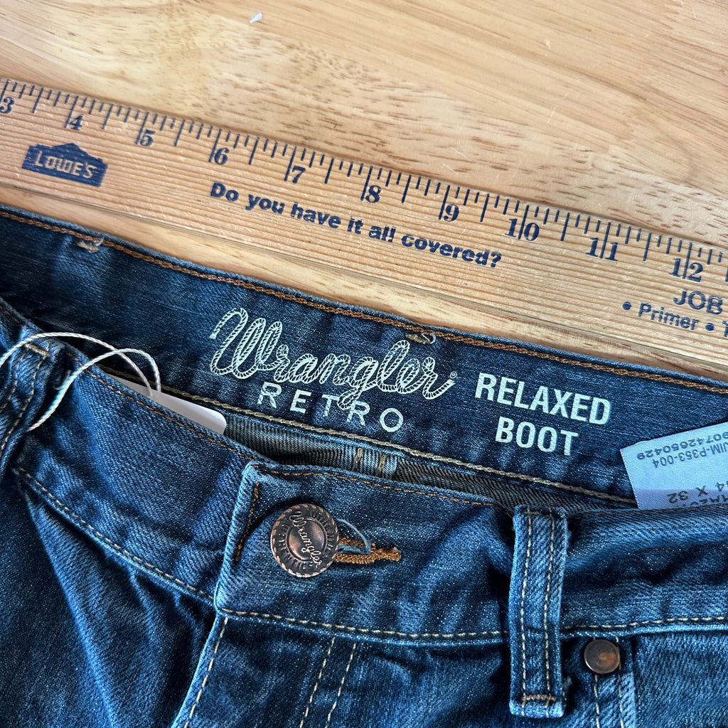 Wrangler Retro Mens 34x30 Blue Jeans
