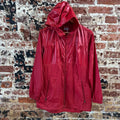 Columbia Windbreaker Women's Small Red Outdoor Rain Jacket Full Zip Hooded