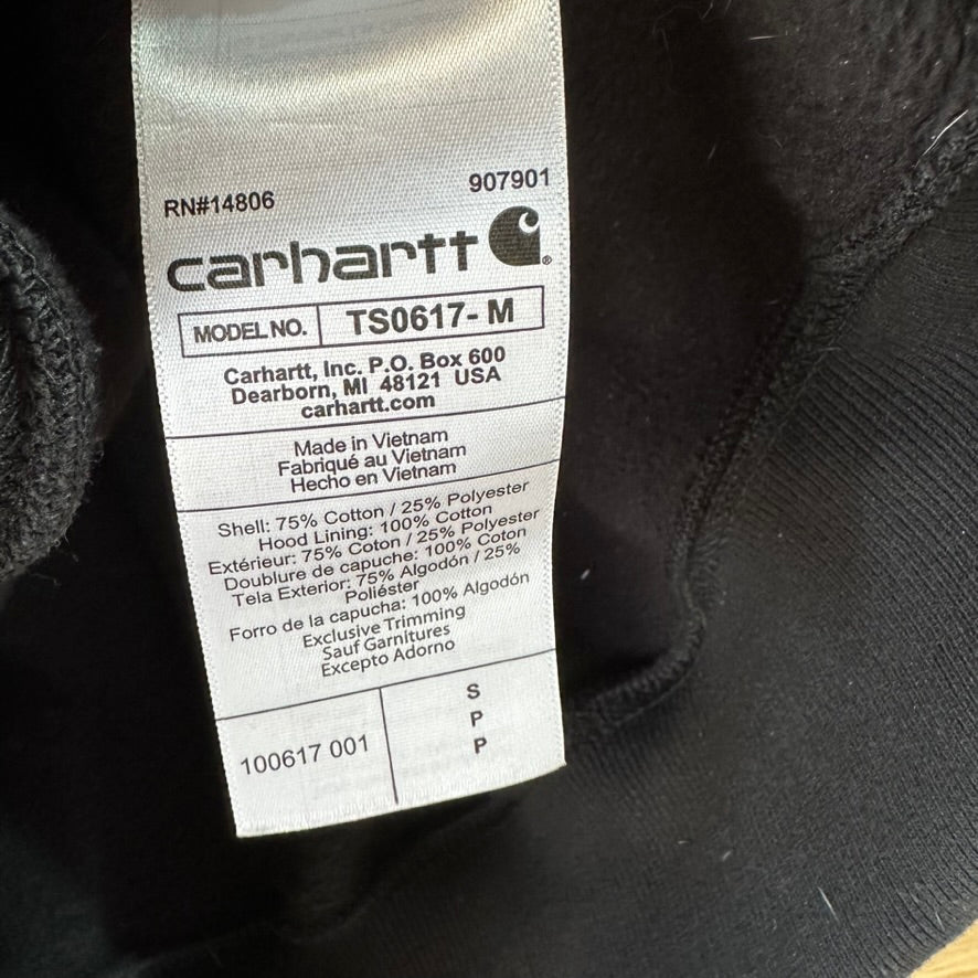 Carhartt Rain Defender 1/4 Zip Black Men’s Size Small Hoodie Logo