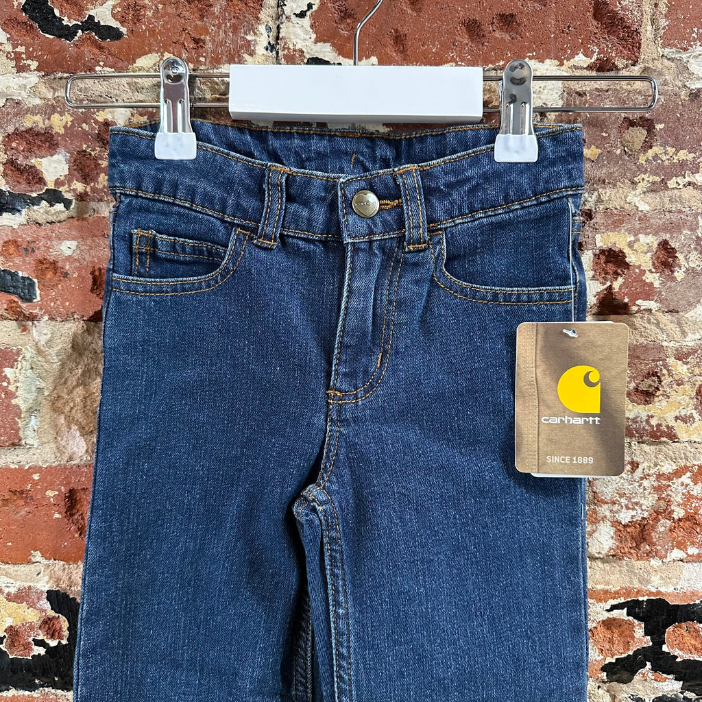 Carhartt Girls Size 5 Blue Jeans adjustable waist Relaxed Fit NEW
