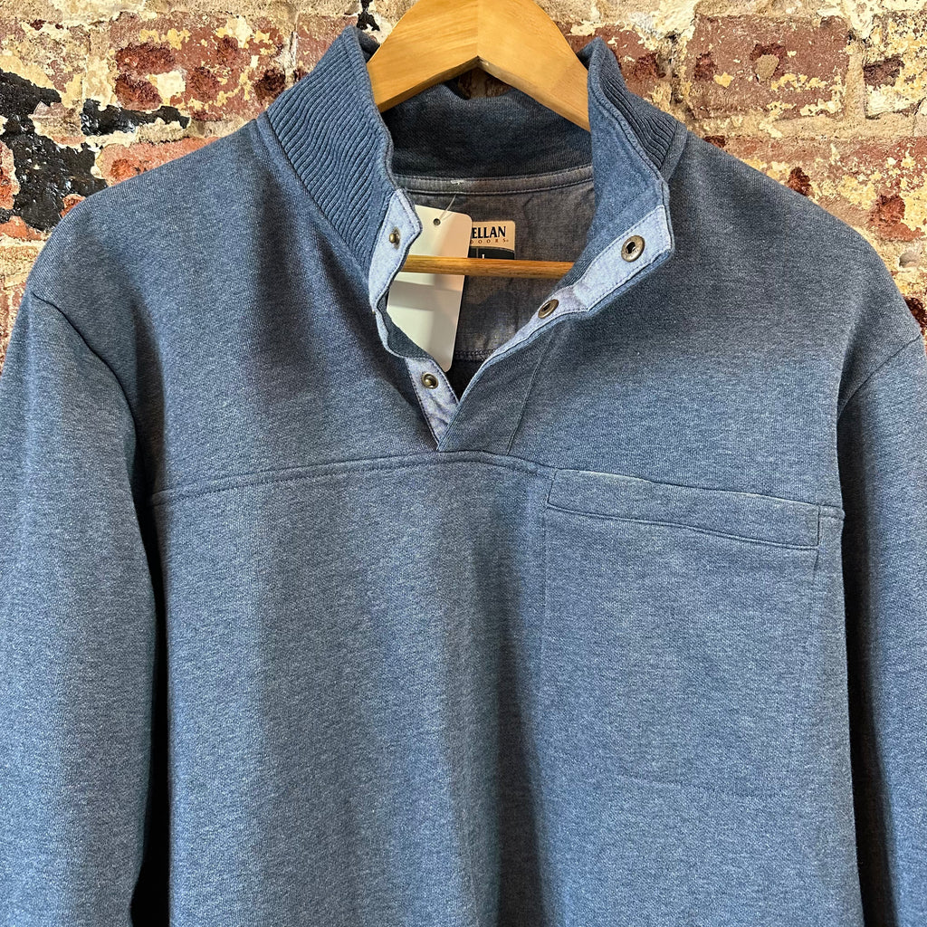 Magellan 1/4 snap Sweatshirt Pullover Blue Campfire Mens Large