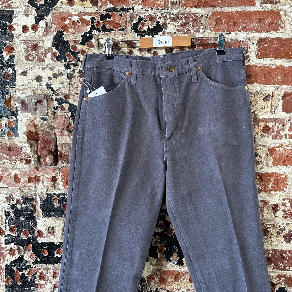 VTG Wrangler Mens Gray Denim Pants Sz 34x32 Jeans Straight Leg Made in USA 936