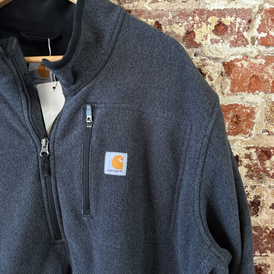 Carhartt Sweatshirt Mens 2XL Gray Quarter Zip Pullover Fleece Pockets