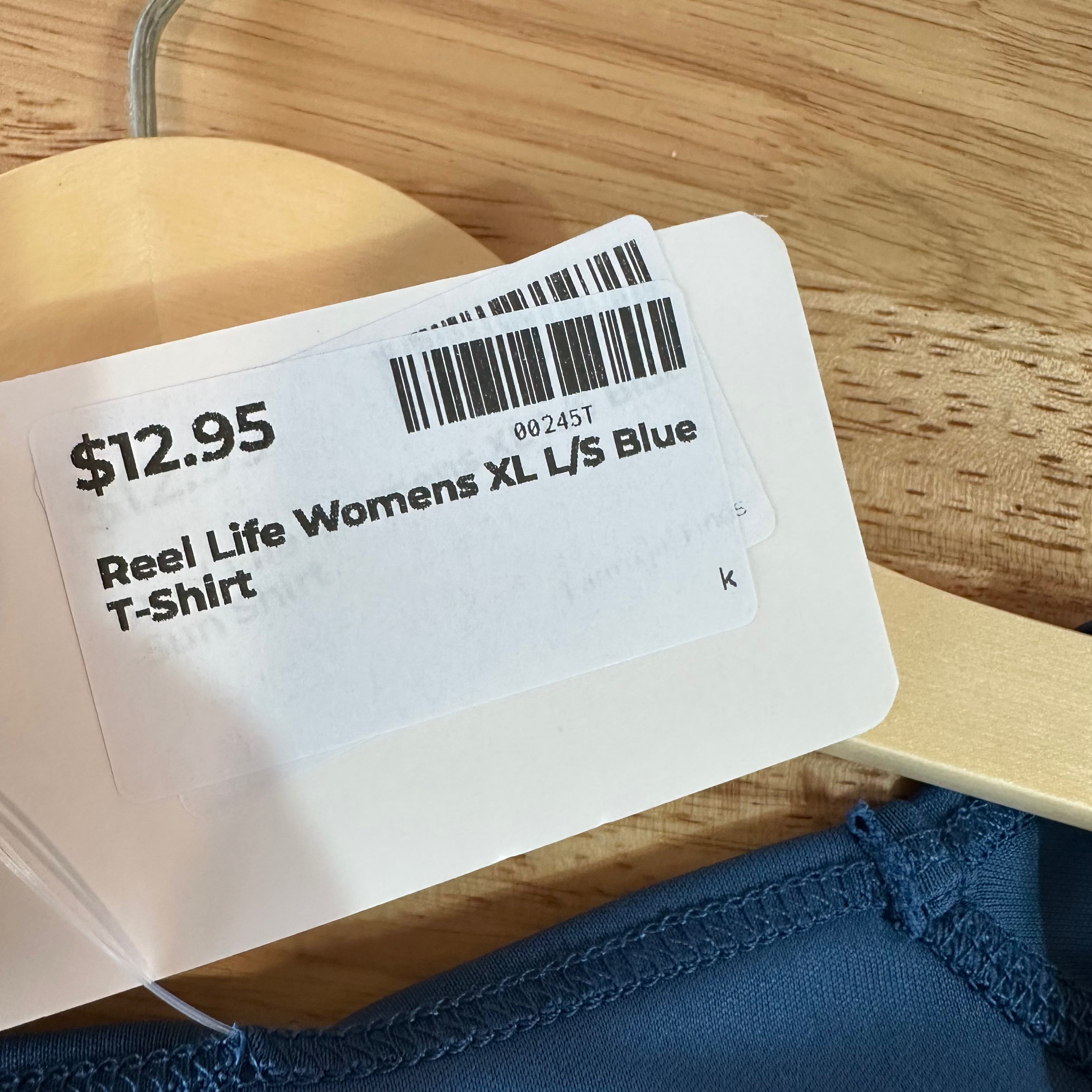 Reel Life Long Sleeve Shirt Women's Size XL Blue Water Fishing