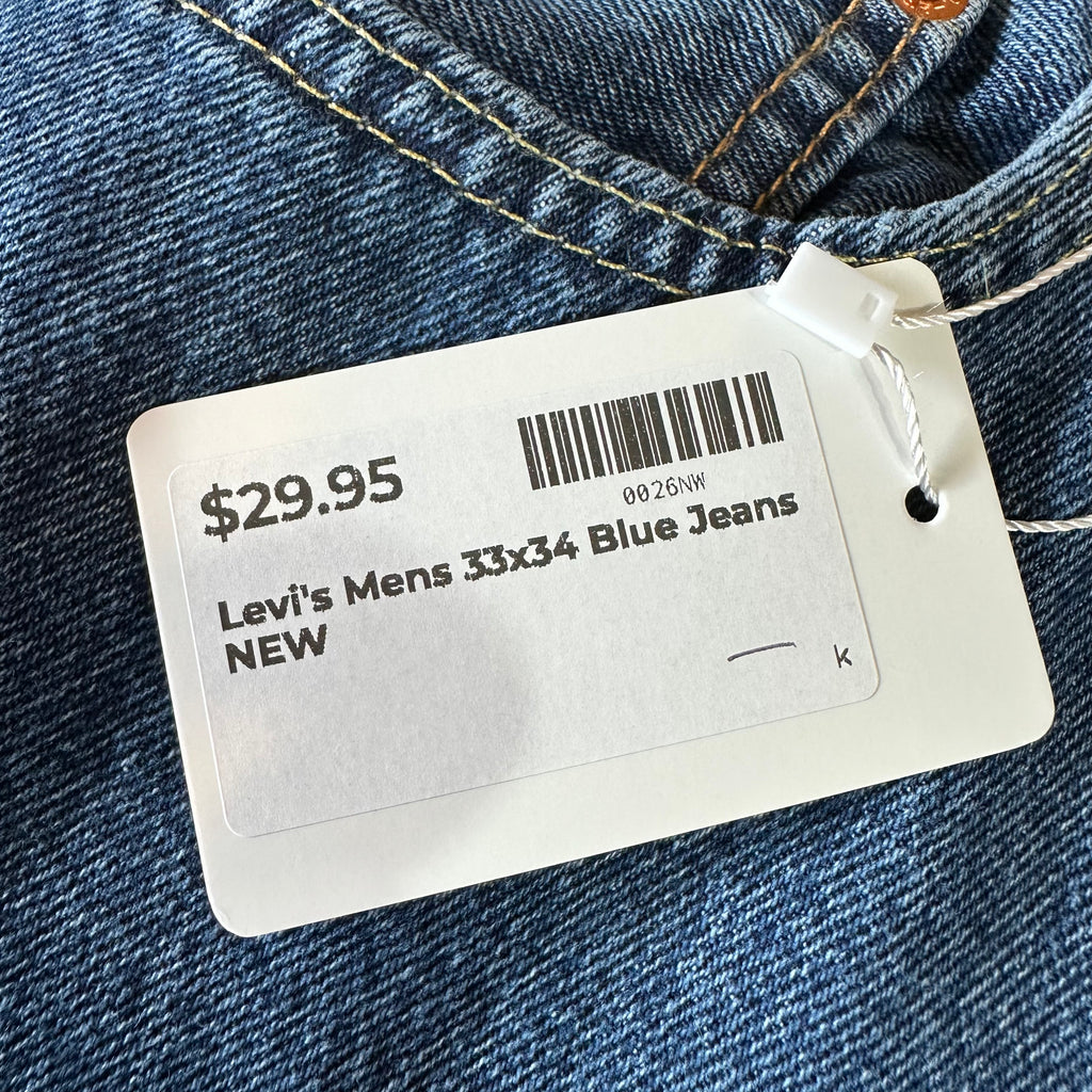 Levi's 550 Mens 33x34 Blue Jeans NEW