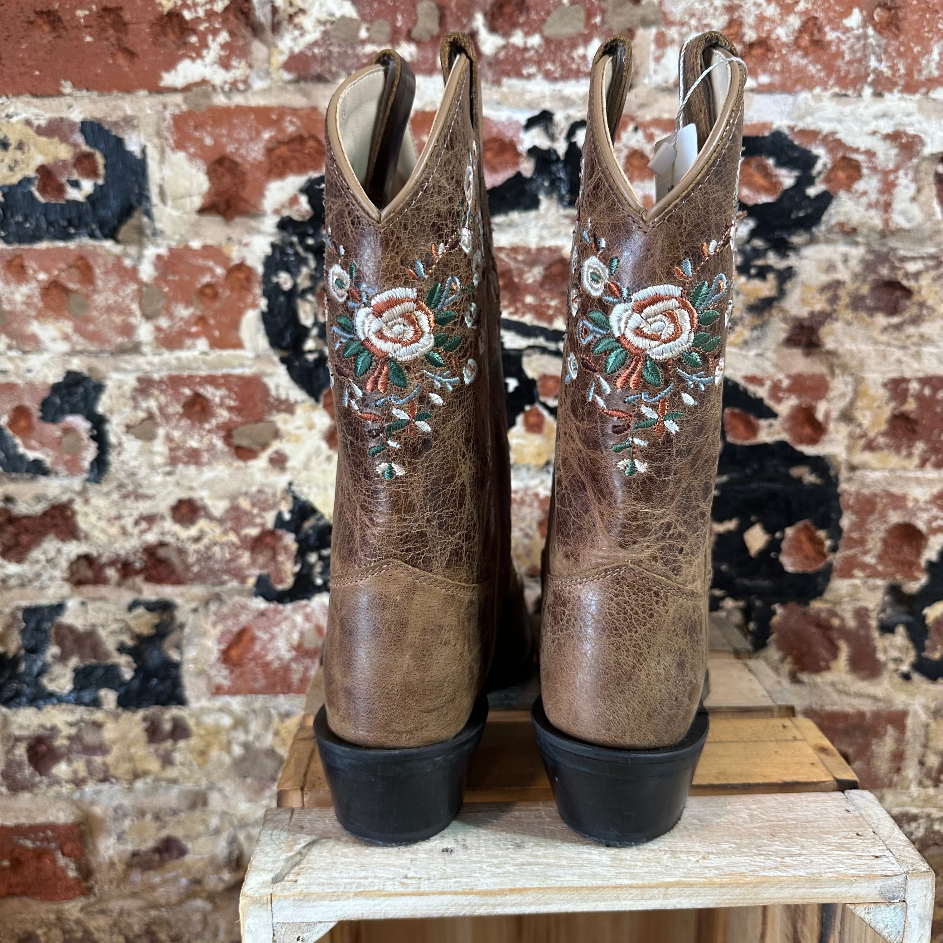 Shyanne Western Brown Boots Big Girls 2D
