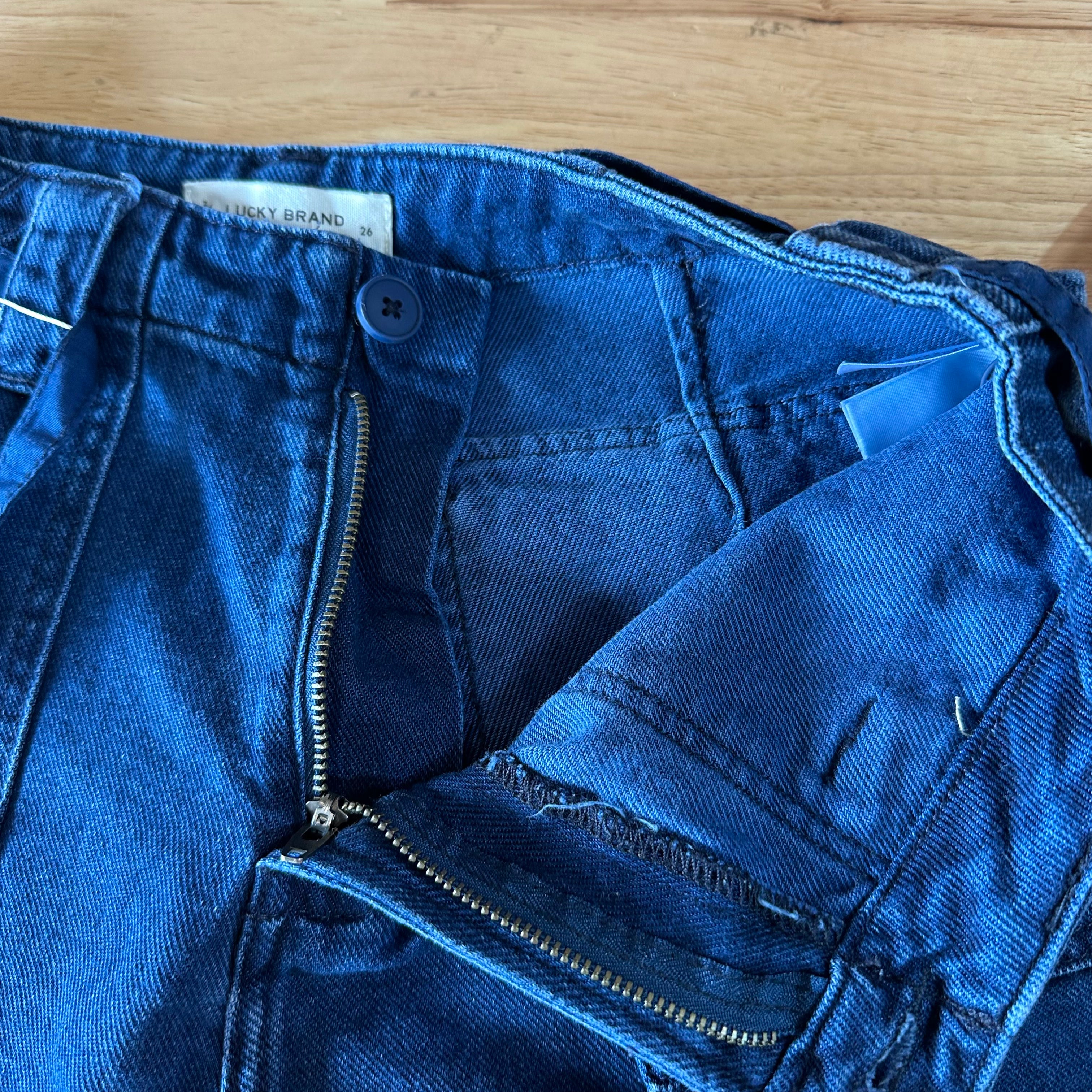 Lucky Brand belted Jeans Shorts Women's 26 Blue Denim High waisted
