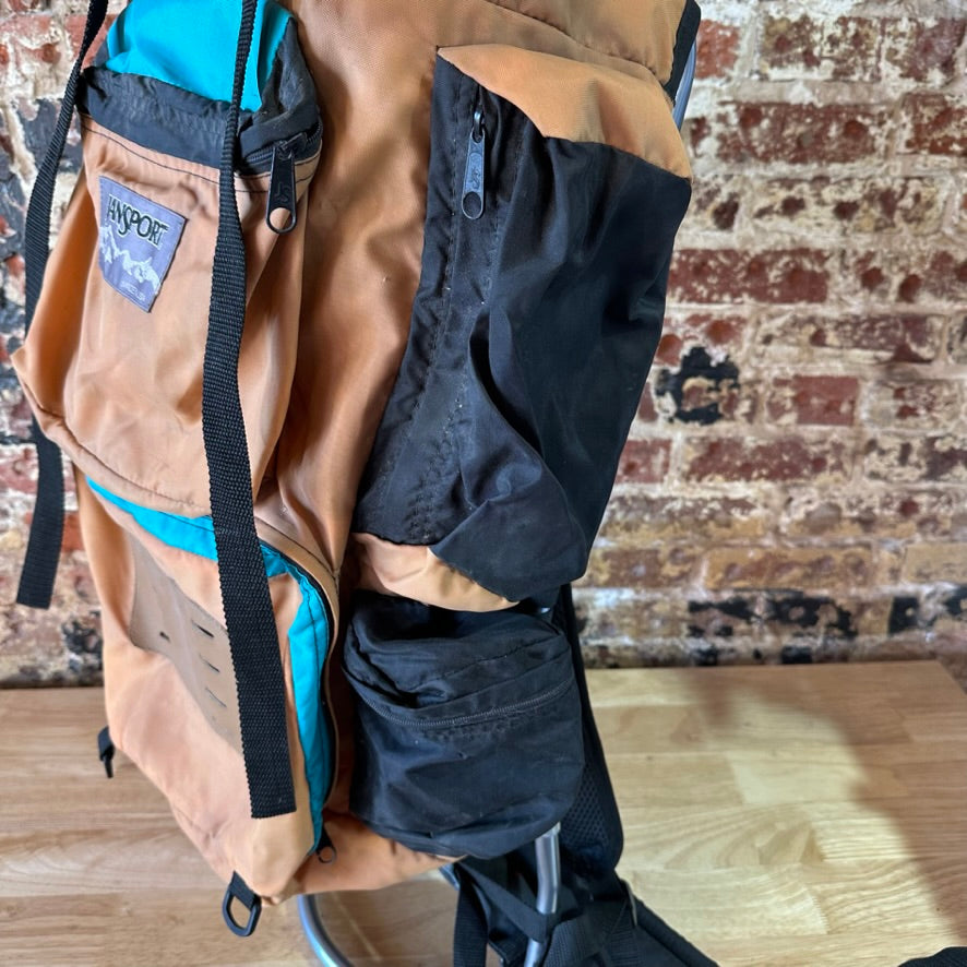 Vintage Jansport External Frame Hiking Camping Backpack Hip Pads USA