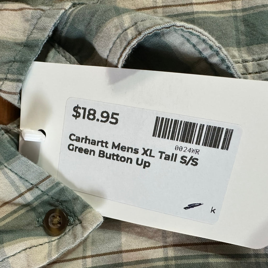 Carhartt Mens XL Tall Short Sleeve Button Up