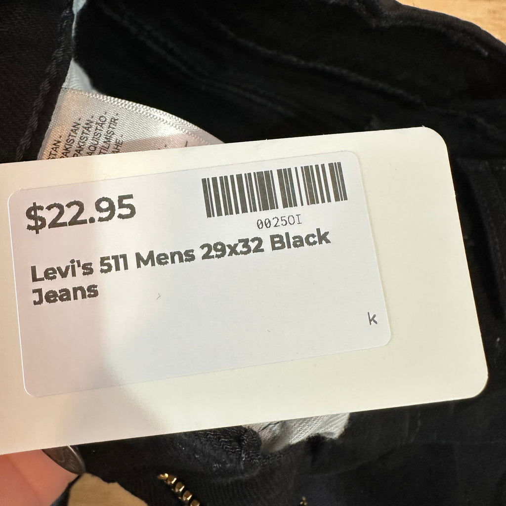 Levis Mens 511 Black Jeans 29x32 Slim Fit Modern Denim Levi's