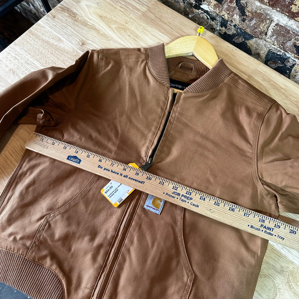 Carhartt Jacket Youth Girls Medium Rugged Flex Canvas Bomber Coat NEW Brown