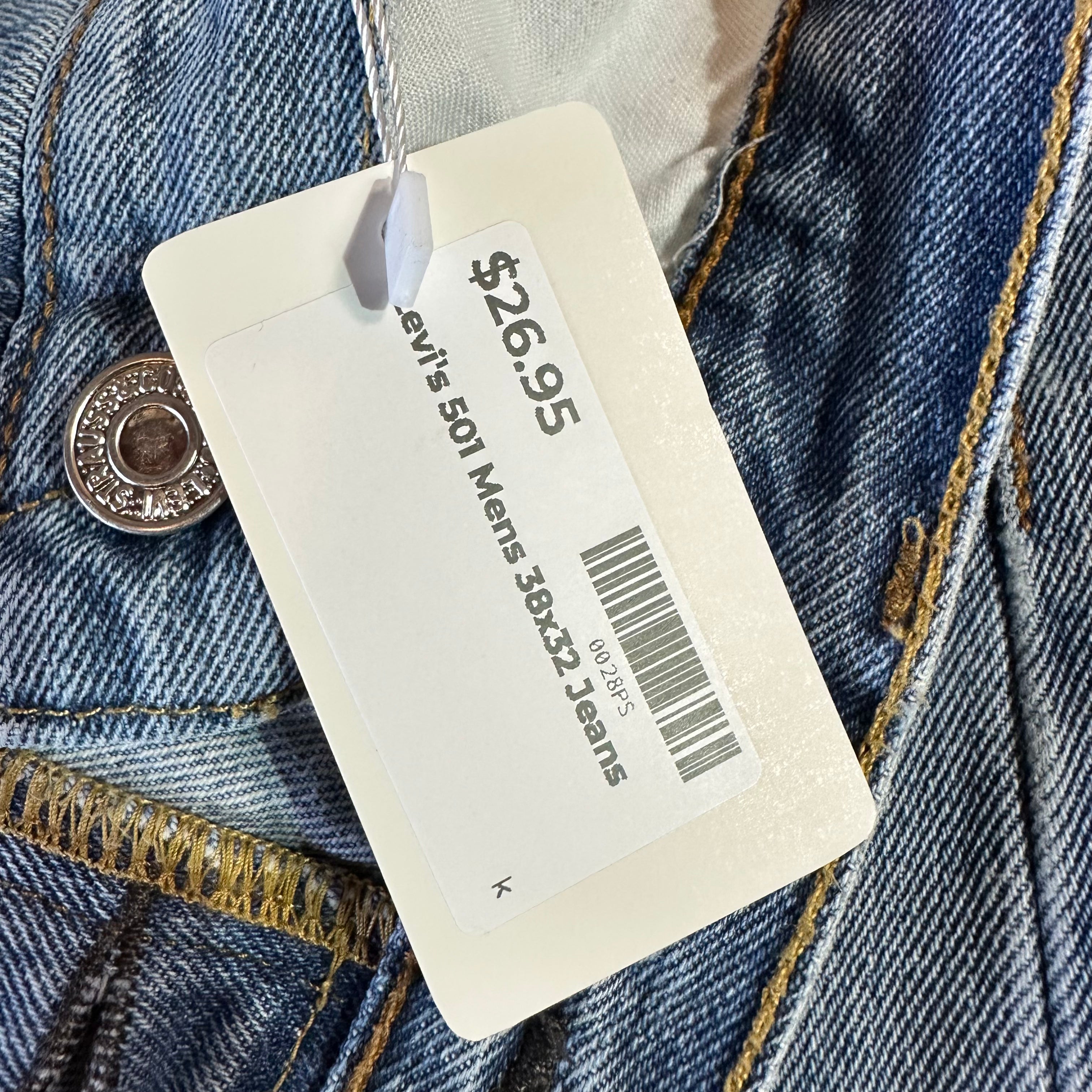 Levi's 501 Mens 38x32 Blue Jeans
