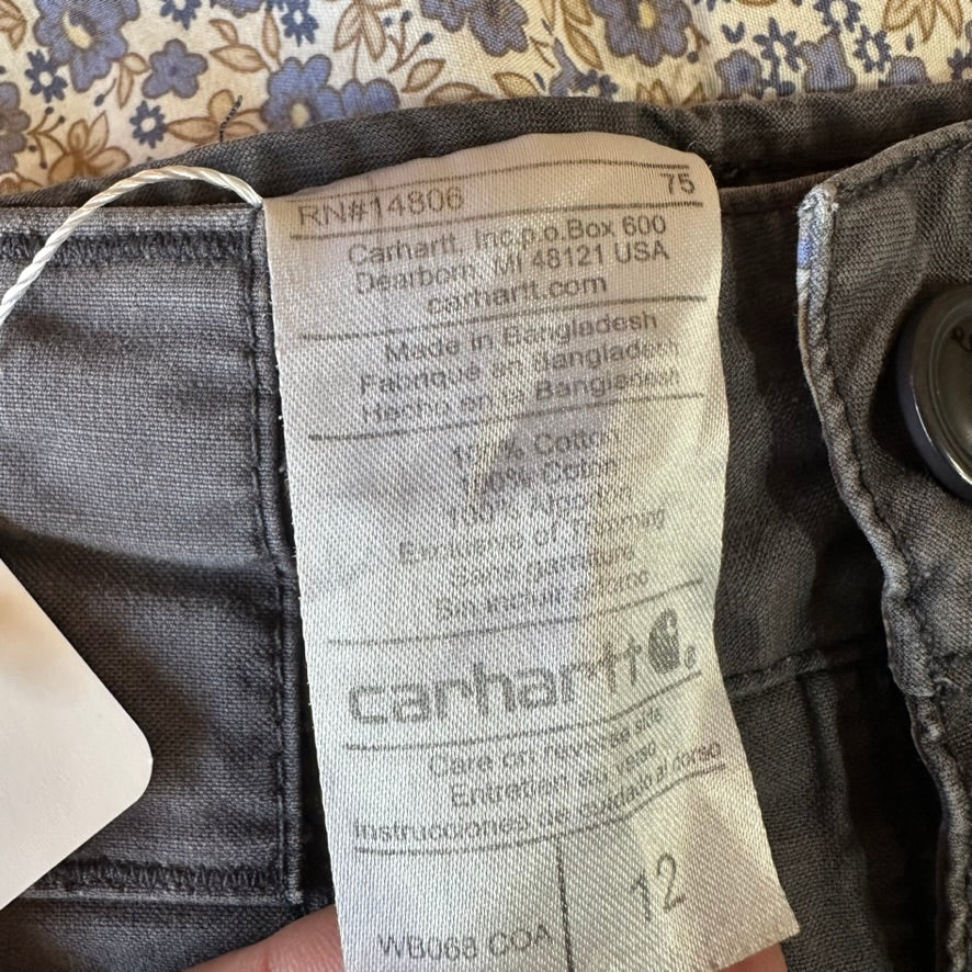 Carhartt Cargo Outdoor Canvas Shorts Womens Size 12 Gray 34x11"