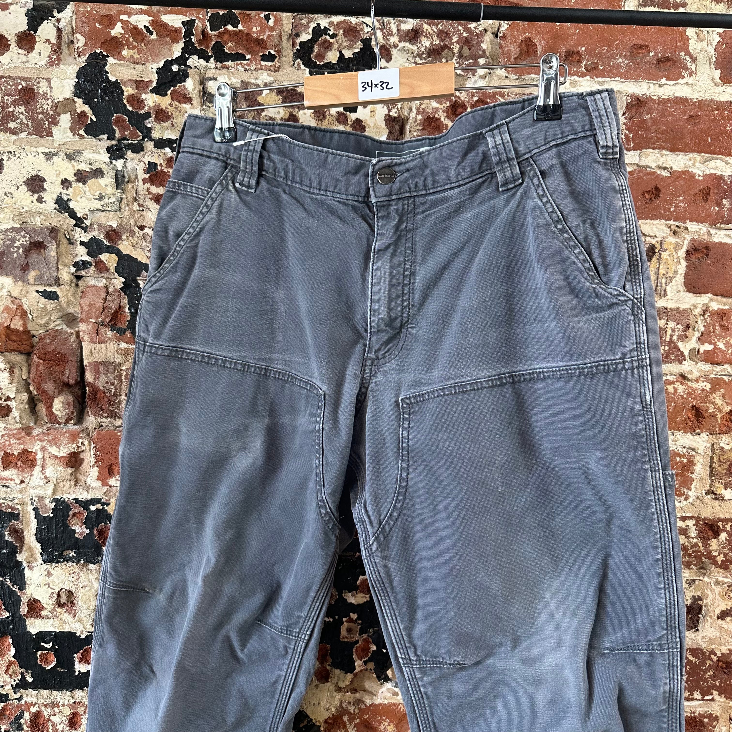 Carhartt Mens 34x32 Gray Pants